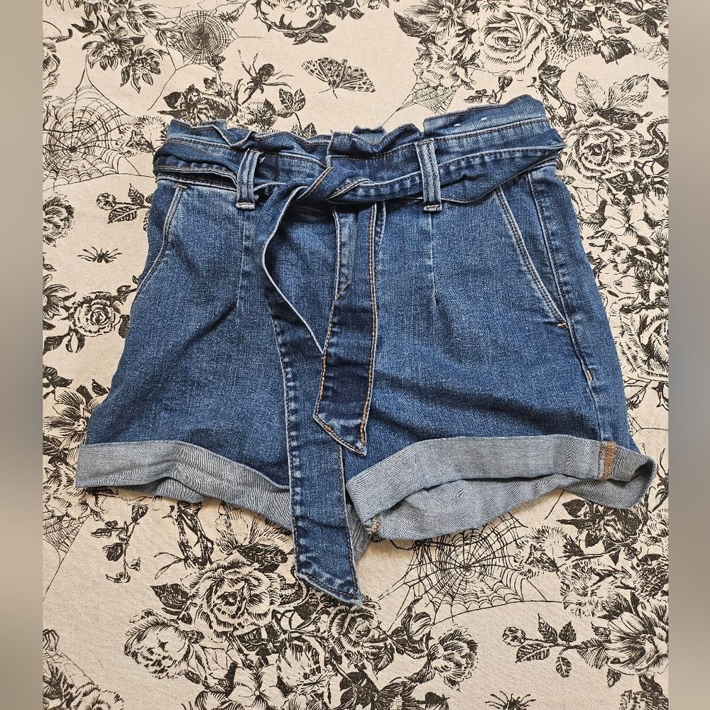 Express "Shortie" High Rise Cuffed Denim Short